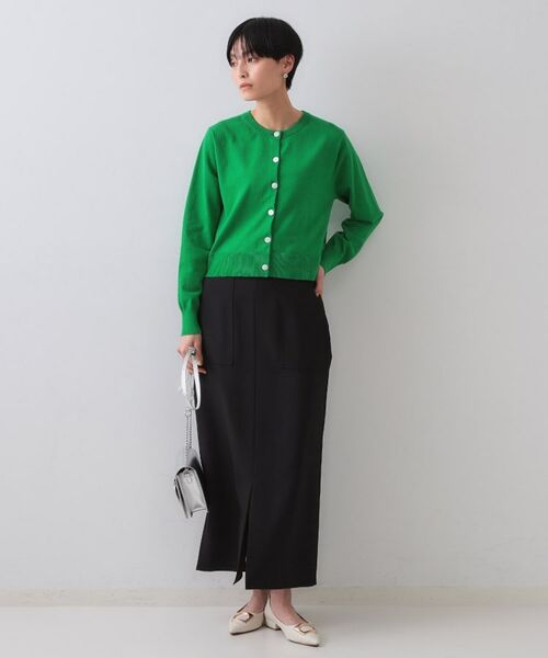 OPAQUE.CLIP / オペーク ドット クリップ ロング・マキシ丈スカート | 《5色展開/S-LLサイズ》リネンライクストレッチタイトスカート【洗濯機洗い可】 | 詳細2