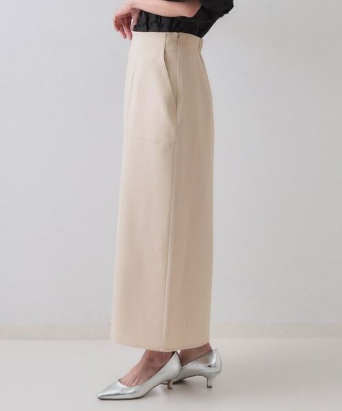 OPAQUE.CLIP / オペーク ドット クリップ ロング・マキシ丈スカート | 《5色展開/S-LLサイズ》リネンライクストレッチタイトスカート【洗濯機洗い可】 | 詳細22