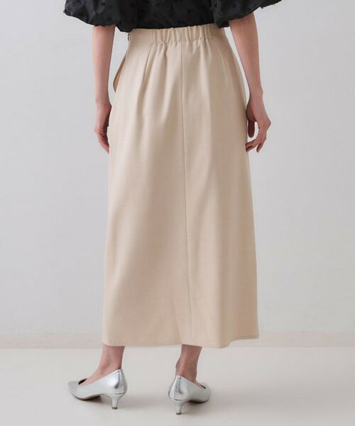 OPAQUE.CLIP / オペーク ドット クリップ ロング・マキシ丈スカート | 《5色展開/S-LLサイズ》リネンライクストレッチタイトスカート【洗濯機洗い可】 | 詳細23