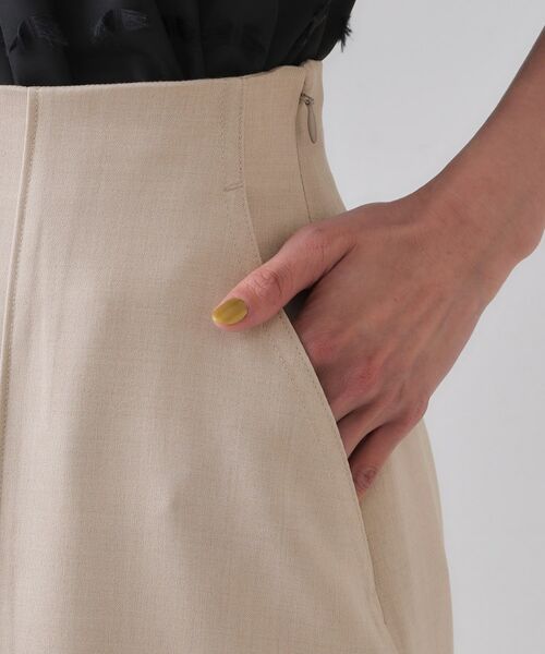 OPAQUE.CLIP / オペーク ドット クリップ ロング・マキシ丈スカート | 《5色展開/S-LLサイズ》リネンライクストレッチタイトスカート【洗濯機洗い可】 | 詳細27