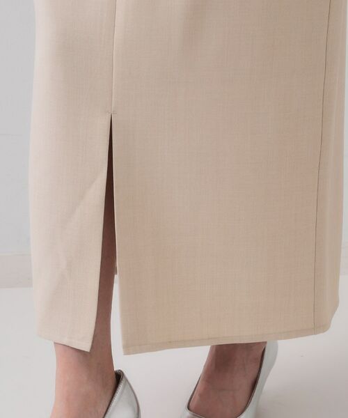 OPAQUE.CLIP / オペーク ドット クリップ ロング・マキシ丈スカート | 《5色展開/S-LLサイズ》リネンライクストレッチタイトスカート【洗濯機洗い可】 | 詳細28