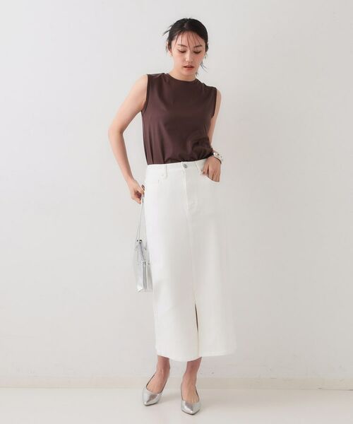 OPAQUE.CLIP / オペーク ドット クリップ デニムスカート | デニムナロースカート【洗濯機洗い可】 | 詳細2