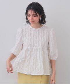 OPAQUE.CLIP / オペーク ドット クリップ シャツ・ブラウス | ふくれジャカードペプラムブラウス【洗濯機洗い可】
