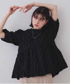 OPAQUE.CLIP / オペーク ドット クリップ シャツ・ブラウス | ふくれジャカードペプラムブラウス【洗濯機洗い可】