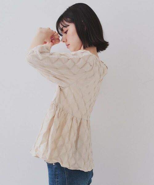 OPAQUE.CLIP / オペーク ドット クリップ シャツ・ブラウス | ふくれジャカードペプラムブラウス【洗濯機洗い可】 | 詳細17