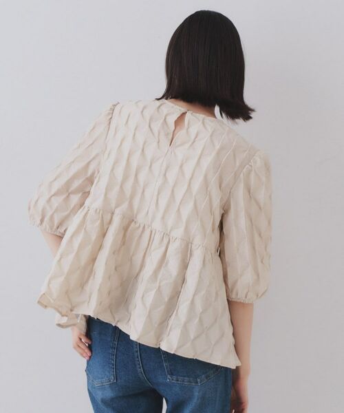 OPAQUE.CLIP / オペーク ドット クリップ シャツ・ブラウス | ふくれジャカードペプラムブラウス【洗濯機洗い可】 | 詳細18