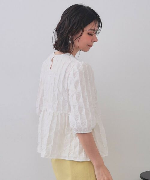 OPAQUE.CLIP / オペーク ドット クリップ シャツ・ブラウス | ふくれジャカードペプラムブラウス【洗濯機洗い可】 | 詳細3