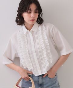 OPAQUE.CLIP / オペーク ドット クリップ シャツ・ブラウス | フリルショートシャツ【洗濯機洗い可】