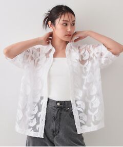 OPAQUE.CLIP / オペーク ドット クリップ シャツ・ブラウス | 3Dフラワーレースシャツ【洗える】