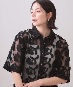 OPAQUE.CLIP / オペーク ドット クリップ シャツ・ブラウス | 3Dフラワーレースシャツ【洗える】