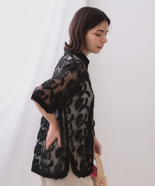 OPAQUE.CLIP / オペーク ドット クリップ シャツ・ブラウス | 3Dフラワーレースシャツ【洗える】 | 詳細10
