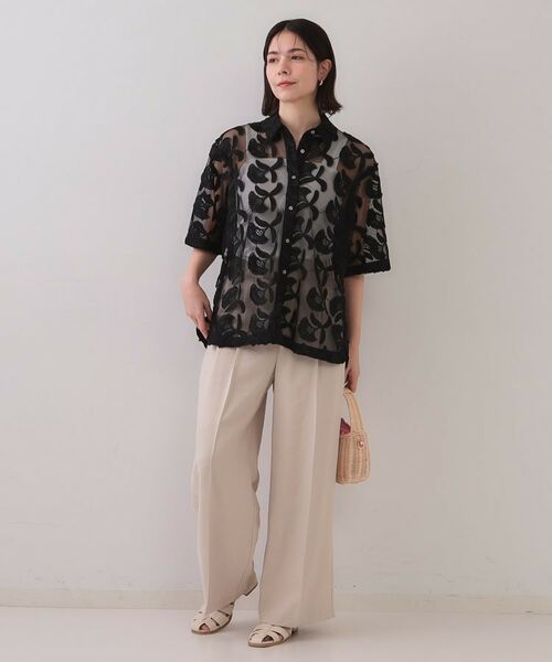 OPAQUE.CLIP / オペーク ドット クリップ シャツ・ブラウス | 3Dフラワーレースシャツ【洗える】 | 詳細11