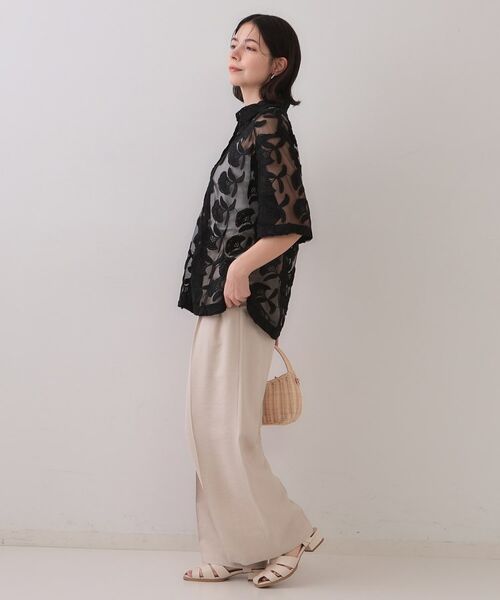 OPAQUE.CLIP / オペーク ドット クリップ シャツ・ブラウス | 3Dフラワーレースシャツ【洗える】 | 詳細12