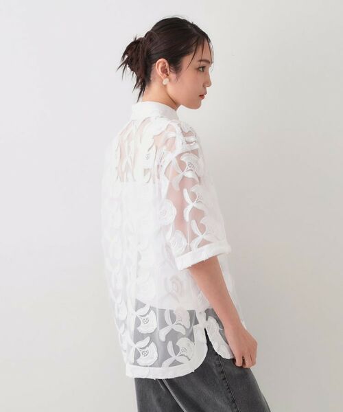 OPAQUE.CLIP / オペーク ドット クリップ シャツ・ブラウス | 3Dフラワーレースシャツ【洗える】 | 詳細15