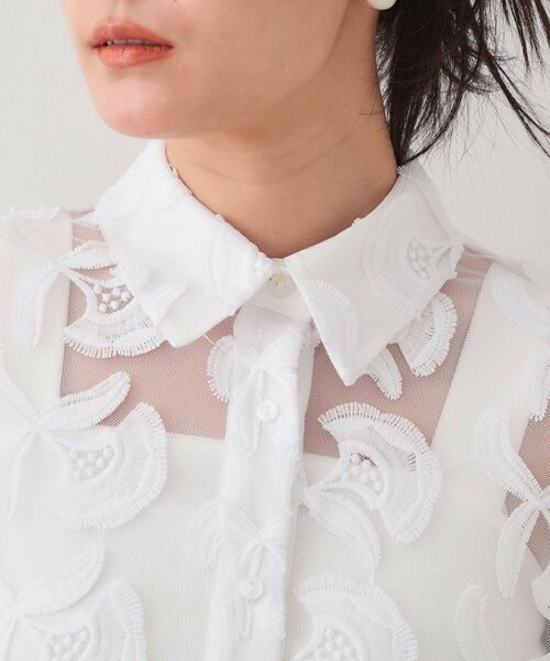OPAQUE.CLIP / オペーク ドット クリップ シャツ・ブラウス | 3Dフラワーレースシャツ【洗える】 | 詳細17