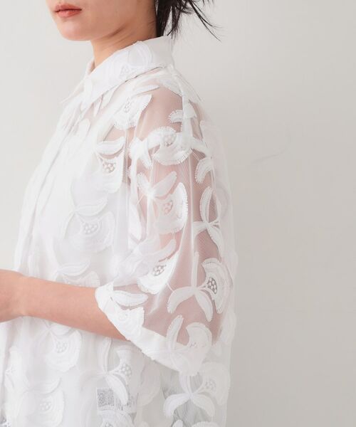 OPAQUE.CLIP / オペーク ドット クリップ シャツ・ブラウス | 3Dフラワーレースシャツ【洗える】 | 詳細18
