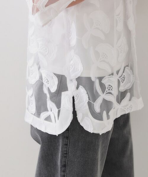 OPAQUE.CLIP / オペーク ドット クリップ シャツ・ブラウス | 3Dフラワーレースシャツ【洗える】 | 詳細19