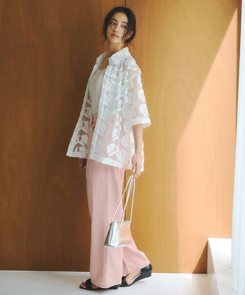 OPAQUE.CLIP / オペーク ドット クリップ シャツ・ブラウス | 3Dフラワーレースシャツ【洗える】 | 詳細4