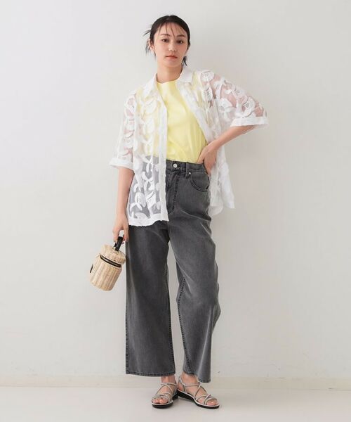 OPAQUE.CLIP / オペーク ドット クリップ シャツ・ブラウス | 3Dフラワーレースシャツ【洗える】 | 詳細7