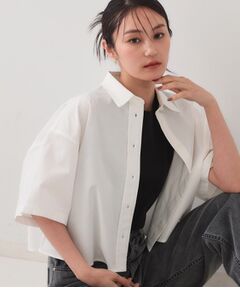 OPAQUE.CLIP / オペーク ドット クリップ シャツ・ブラウス | クロップドハーフスリーブシャツ【洗濯機洗い可】