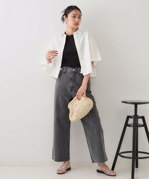 OPAQUE.CLIP / オペーク ドット クリップ シャツ・ブラウス | クロップドハーフスリーブシャツ【洗濯機洗い可】 | 詳細2