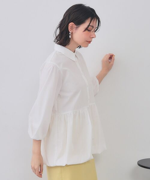 OPAQUE.CLIP / オペーク ドット クリップ シャツ・ブラウス | 裾バルーンペプラムシャツ【洗濯機洗い可】 | 詳細1