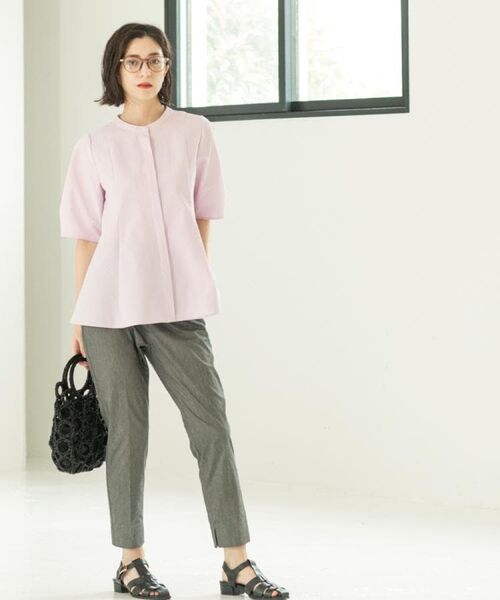 OPAQUE.CLIP / オペーク ドット クリップ シャツ・ブラウス | サッカーストライプペプラムブラウス【吸水速乾/イージーアイロン/洗濯機洗い可】 | 詳細13