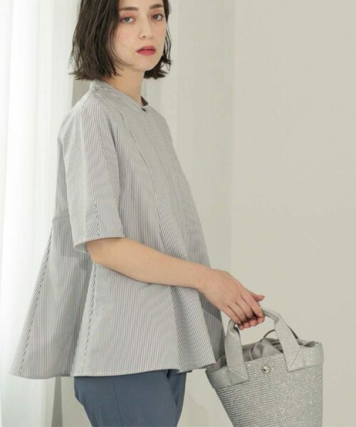 OPAQUE.CLIP / オペーク ドット クリップ シャツ・ブラウス | サッカーストライプペプラムブラウス【吸水速乾/イージーアイロン/洗濯機洗い可】 | 詳細15