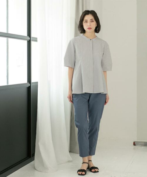 OPAQUE.CLIP / オペーク ドット クリップ シャツ・ブラウス | サッカーストライプペプラムブラウス【吸水速乾/イージーアイロン/洗濯機洗い可】 | 詳細21