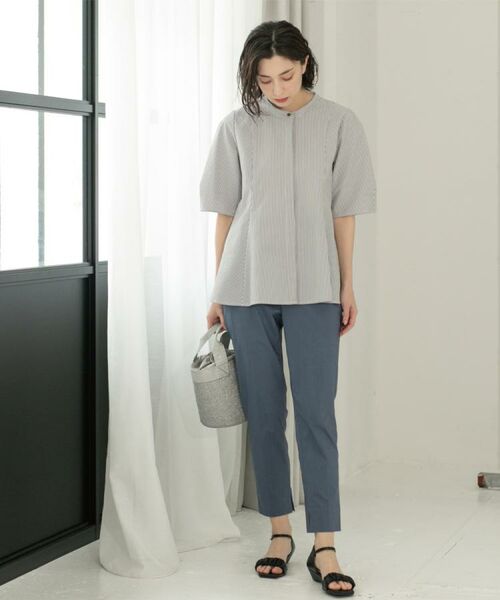 OPAQUE.CLIP / オペーク ドット クリップ シャツ・ブラウス | サッカーストライプペプラムブラウス【吸水速乾/イージーアイロン/洗濯機洗い可】 | 詳細22