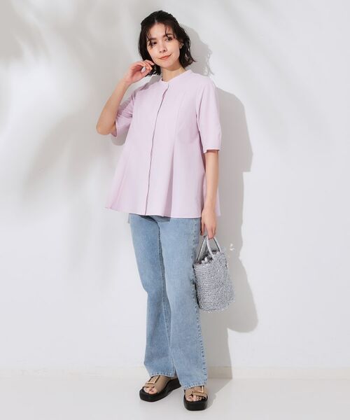 OPAQUE.CLIP / オペーク ドット クリップ シャツ・ブラウス | サッカーストライプペプラムブラウス【吸水速乾/イージーアイロン/洗濯機洗い可】 | 詳細30