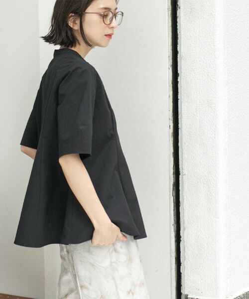 OPAQUE.CLIP / オペーク ドット クリップ シャツ・ブラウス | サッカーストライプペプラムブラウス【吸水速乾/イージーアイロン/洗濯機洗い可】 | 詳細6