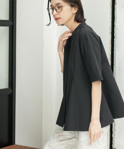 OPAQUE.CLIP / オペーク ドット クリップ シャツ・ブラウス | サッカーストライプペプラムブラウス【吸水速乾/イージーアイロン/洗濯機洗い可】 | 詳細7