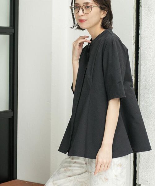 OPAQUE. CLIP/オペーク ドット クリップ サッカーストライプペプラムブラウス【吸水速乾/イージーアイロン/洗濯機洗い可】 ブラック(019) 40(L) OPAQUE. CLIP/オペーク ドット クリップ サッカーストライプペプラムブラウス【吸水速乾/イージーアイロン/洗濯機洗い可】 ブラック(019) 40(L)