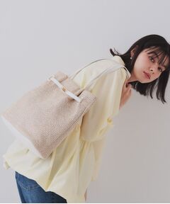 OPAQUE.CLIP / オペーク ドット クリップ トートバッグ | フロントベルトデザイン雑材合皮コンビトートバッグ