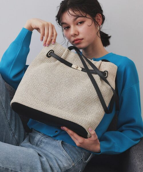 OPAQUE.CLIP / オペーク ドット クリップ トートバッグ | フロントベルトデザイン雑材合皮コンビトートバッグ | 詳細1