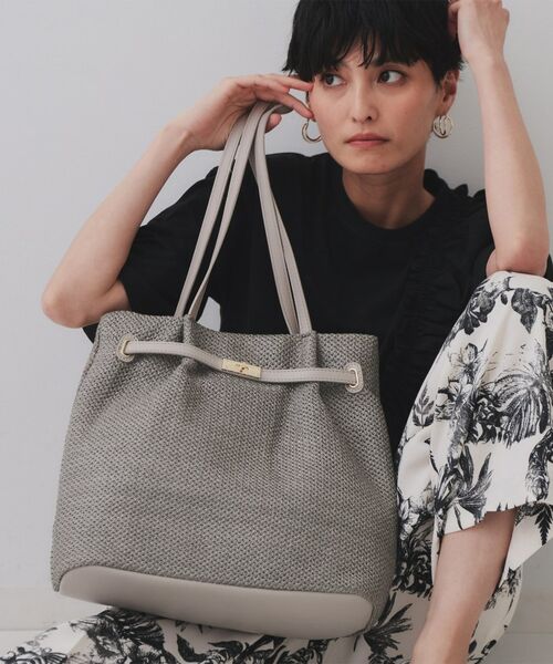 OPAQUE.CLIP / オペーク ドット クリップ トートバッグ | フロントベルトデザイン雑材合皮コンビトートバッグ | 詳細3