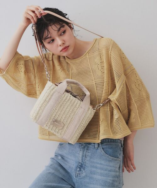 OPAQUE.CLIP / オペーク ドット クリップ ショルダーバッグ | 【2WAY】スクエアミドルペーパーかごバッグ | 詳細7