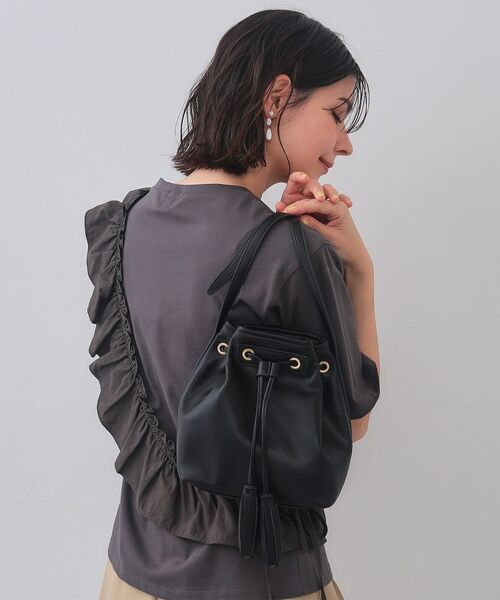 OPAQUE. CLIP/オペーク ドット クリップ タッセル巾着デザインミニショルダーバッグ ブラック(019) 00 OPAQUE. CLIP/オペーク ドット クリップ タッセル巾着デザインミニショルダーバッグ ブラック(019) 00