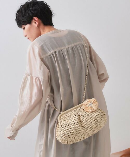 OPAQUE.CLIP / オペーク ドット クリップ ショルダーバッグ | 【3WAY】フラワークリップ付きがま口ペーパーショルダーバッグ(アイボリー(004))