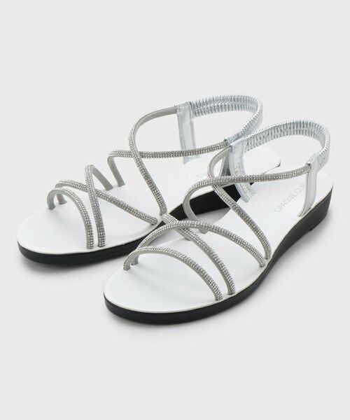 OPAQUE. CLIP/オペーク ドット クリップ ラインストーンストラップサンダル シルバー(006) 02(23.5~24.0cm) OPAQUE. CLIP/オペーク ドット クリップ ラインストーンストラップサンダル シルバー(006) 02(23.5~24.0cm)