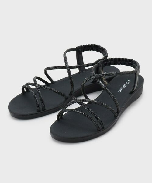 OPAQUE. CLIP/オペーク ドット クリップ ラインストーンストラップサンダル ブラック(019) 02(23.5~24.0cm) OPAQUE. CLIP/オペーク ドット クリップ ラインストーンストラップサンダル ブラック(019) 02(23.5~24.0cm)
