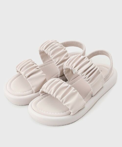 OPAQUE.CLIP / オペーク ドット クリップ サンダル | ギャザーベルト厚底フットベッドサンダル | 詳細1