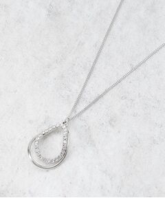 OPAQUE.CLIP / オペーク ドット クリップ ネックレス・ペンダント・チョーカー | 変型メタルリング×ビジューリングネックレス