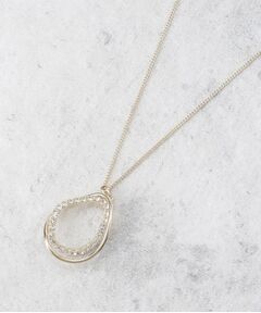 OPAQUE.CLIP / オペーク ドット クリップ ネックレス・ペンダント・チョーカー | 変型メタルリング×ビジューリングネックレス