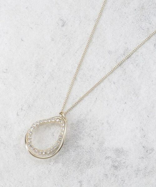 OPAQUE.CLIP / オペーク ドット クリップ ネックレス・ペンダント・チョーカー | 変型メタルリング×ビジューリングネックレス | 詳細1