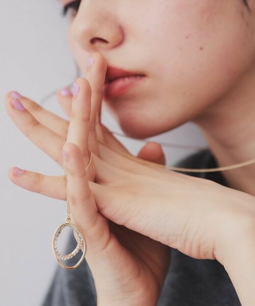 OPAQUE.CLIP / オペーク ドット クリップ ネックレス・ペンダント・チョーカー | 変型メタルリング×ビジューリングネックレス | 詳細4