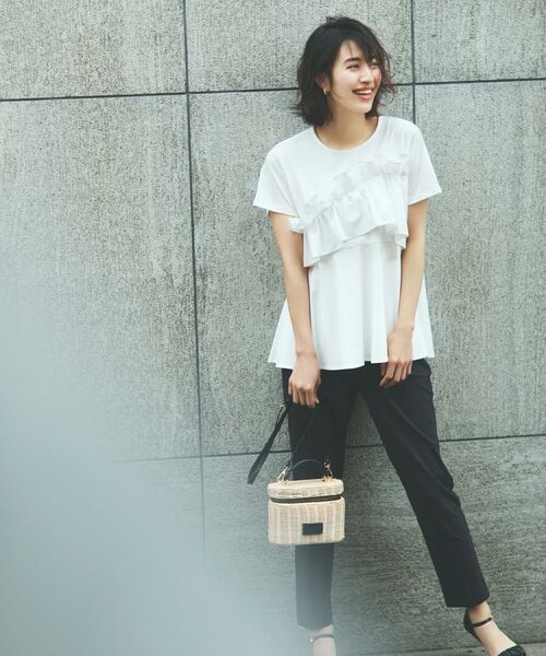 OPAQUE.CLIP / オペーク ドット クリップ ショート・ハーフ・半端丈パンツ | 麻混ハイストレッチイージースティックパンツ【洗濯機洗い可】 | 詳細1