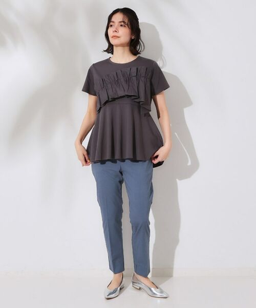 OPAQUE.CLIP / オペーク ドット クリップ ショート・ハーフ・半端丈パンツ | 麻混ハイストレッチイージースティックパンツ【洗濯機洗い可】 | 詳細18