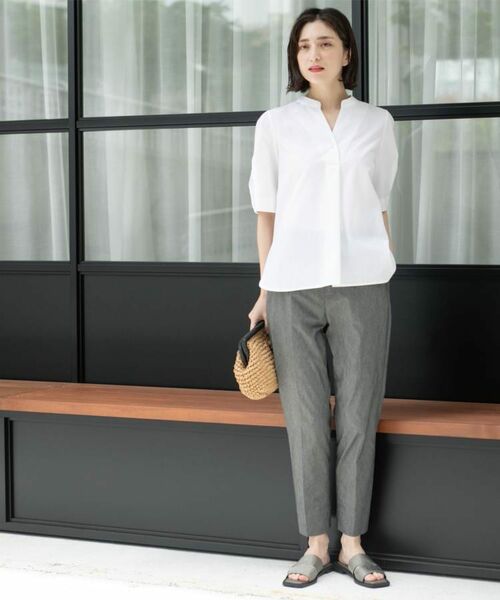 OPAQUE.CLIP / オペーク ドット クリップ ショート・ハーフ・半端丈パンツ | 麻混ハイストレッチイージースティックパンツ【洗濯機洗い可】 | 詳細29